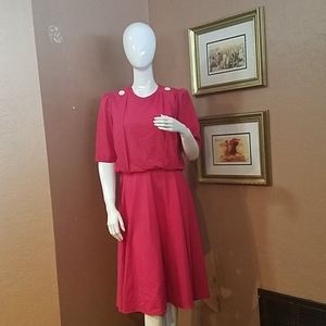 Vintage 1970s dotted pink dress.